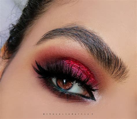 Dramatic Pink and Red Glitter Smokey Eyes with a Pop Tutorial - The Veiled Artist