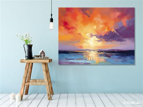 Original Landscape Oil Paintings, Sunrise Paintings, Large Contemporar ...