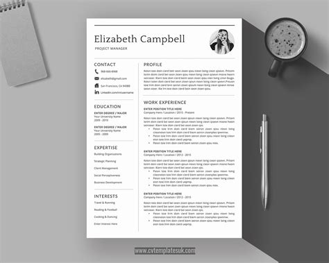 CV Template for MS Word, Professional Resume Template Design, Curriculum Vitae, Modern Resume ...
