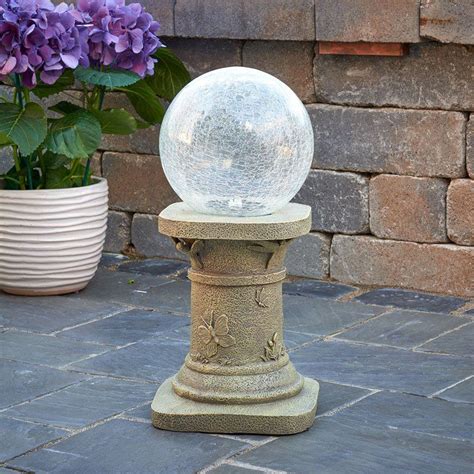 Smart Solar Chameleon Crackled Glass Gazing Ball | from hayneedle.com | Gazing ball, Crackle ...