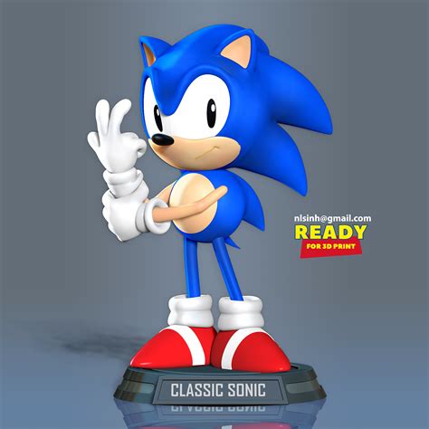 3D file Classic Sonic the hedgehog・3D printing design to download・Cults