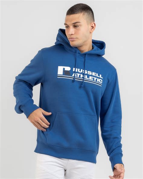 Shop Russell Athletic Originals Bar Logo Hoodie In Yankee Blue - Fast Shipping & Easy Returns ...