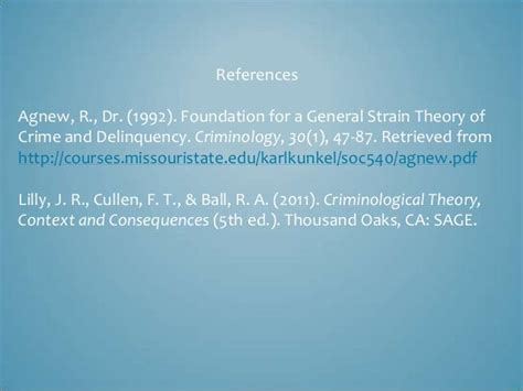 Agnew's General Strain Theory