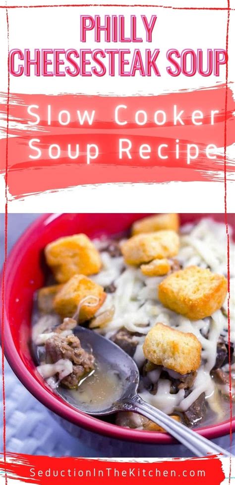 Slow Cooker Philly Cheesesteak Soup {Easy Steak Soup}