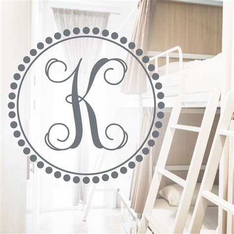 Preppy Monogram | Vine Font | Single Initial Decal | Nursery Decor ...