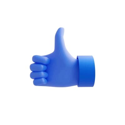 👍 Thumbs Up 3D - Royalty-Free GIF - Animated Sticker - Free PNG - Animated Icon