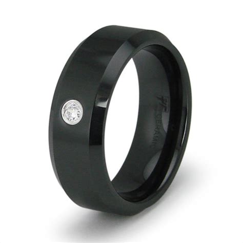 Black Ceramic Ring w/ CZ >>> Visit the image link for more details. # ...