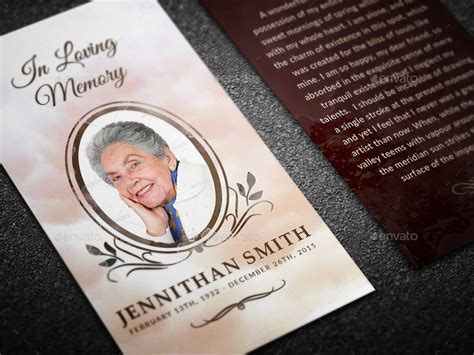 Loving Memory Funeral Prayer Card Template, Print Templates | GraphicRiver