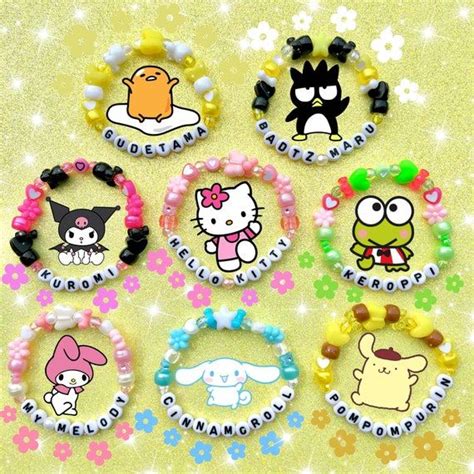 Hello Kitty & Friends Bracelet Set Kuromi My Melody - Etsy Diy Kandi ...