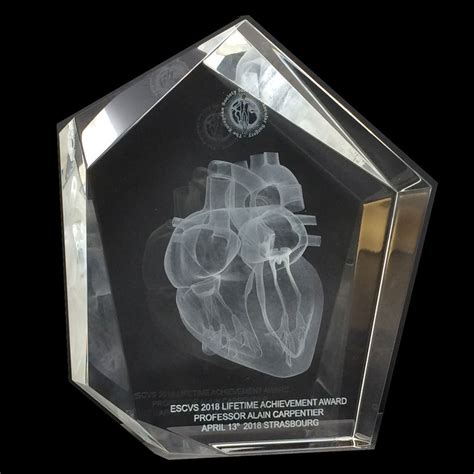 Original shaped trophy award and 3D laser engraving