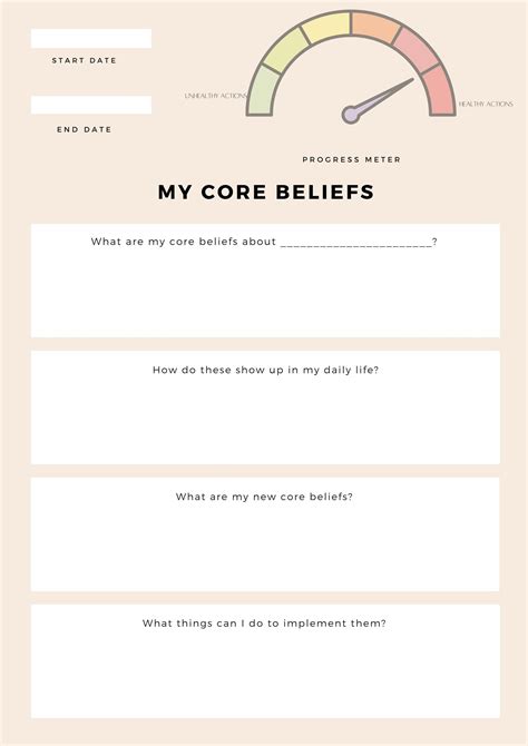 Core beliefs therapy worksheet – Artofit