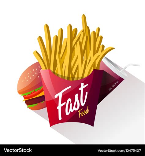 Fast food poster design isolated Royalty Free Vector Image