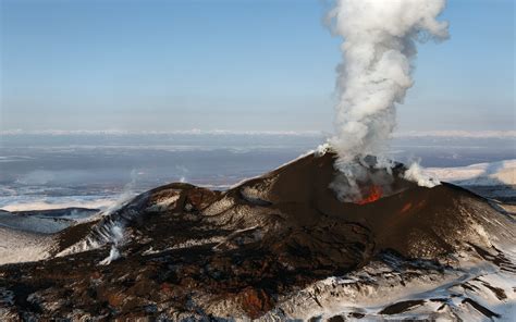 eruption, Stratovolcano, Kamchatka, Peninsula, Volcanic, Complex, Russia, Kamchatka, Volcano ...