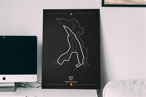 SPA Race Track Map Poster – Carbon Poster