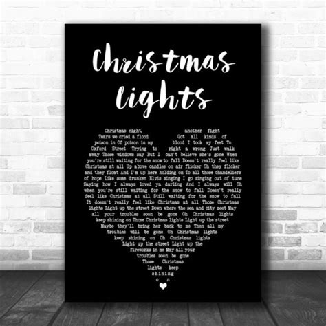 Coldplay Christmas Lights Black Heart Song Lyric Art Print – Daymira™ Wear For Everyday Pleasant