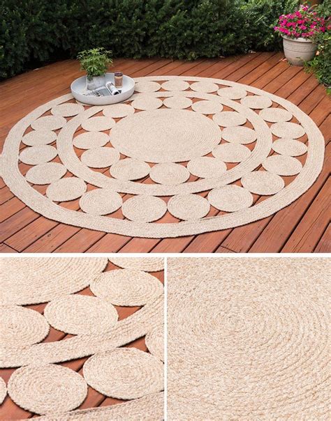 Round outdoor rugs are a great way to create a conversation circle outside. Round rugs are also ...