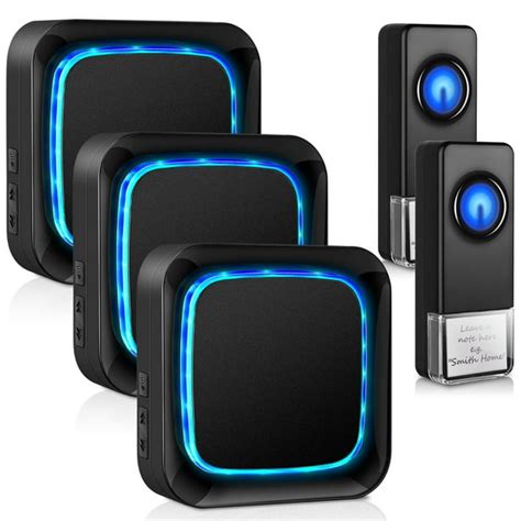 Bitiwend Wireless Doorbells for Home with 3 Receivers 2 Buttons, Door Bell or Warning System ...