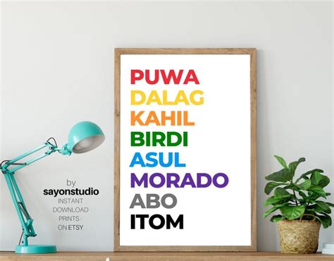 Colors in Bisaya Printable Cebuano Colors Wall Art Home - Etsy