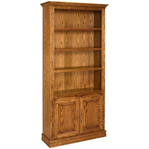 A & E Solid Oak Britannia Wood Bookcase with Doors | Wood design, Oak ...