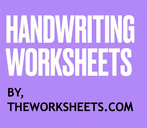 Handwriting Worksheets - Complete Collection - TheWorksheets.com
