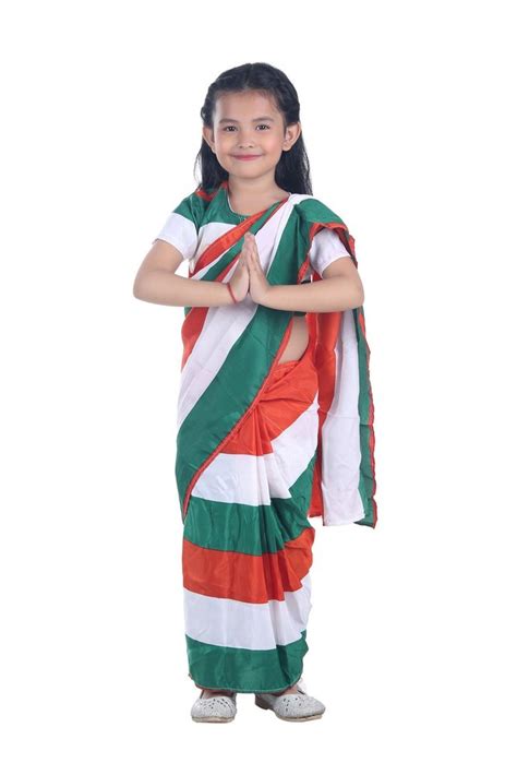 Tricolour Saree Indian Patriotic Independence Day For Girls & Adults Fancy Dress Costume at Rs ...