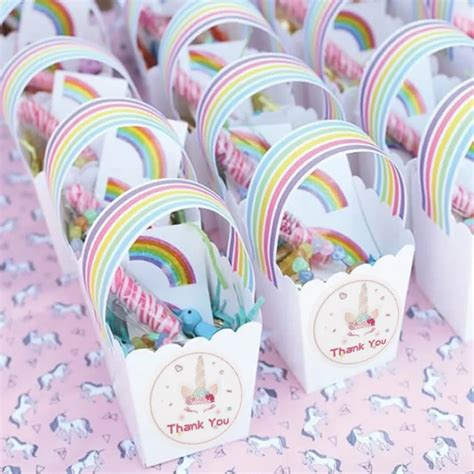 QIFU Unicorn Party Supplies Favors Bottle Gift Stickers Unicorn Birthday Party Decorations Kids ...