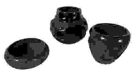 3 Black Pueblo Pottery Bowls/vase Auction