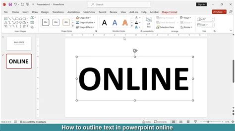 How to outline text in PowerPoint online - YouTube