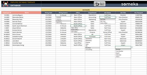 Employee Database Excel Template Free