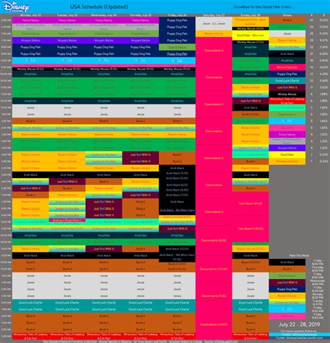 Disney Schedule Thread and Archive — There’s some updates to Disney Channel’s Schedule...