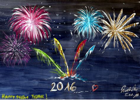 Happy New Year 2016 Firework drawing by Reikii-7 on DeviantArt