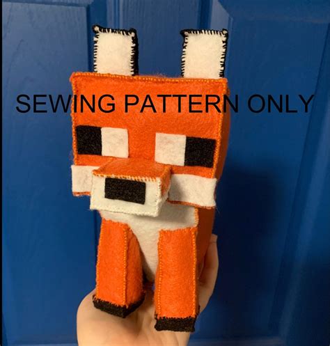 Minecraft Fox Plushie Sewing Pattern sitting Version - Etsy