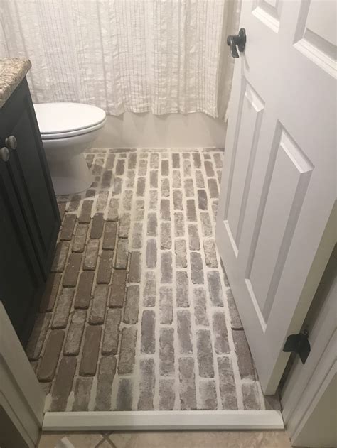 diy brick bathroom floor - Janyce Bone