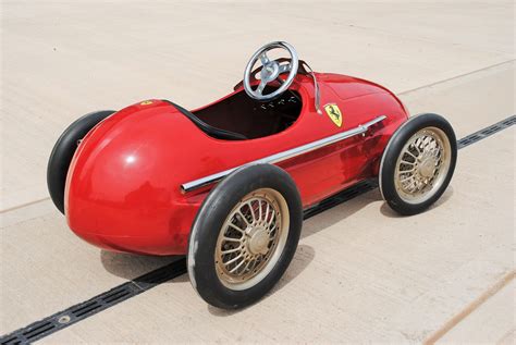 American Retro Red Ferrari Pedal Car 500 F2 Junior Children's Race Goodwood Revival Ride on ...