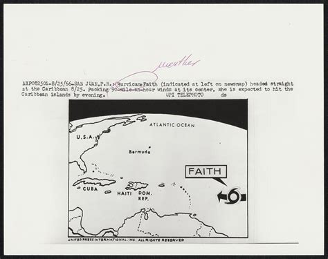 Hurricane Faith (indicated at left on newsmap) headed straight at the Caribbean 8/25. Packing 90 ...