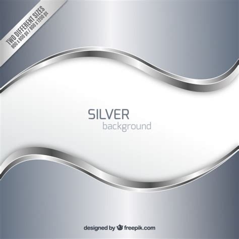 Silver background with waves Vector | Premium Download