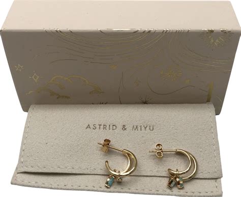 Astrid & Miyu 18kt gold plated opal drop earrings | Reliked