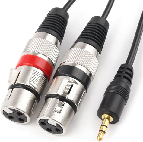 TISINO - Adaptador de Audio estéreo DE 3,5 mm TRS Macho a Doble XLR (Conector Y), Negro, Dual ...