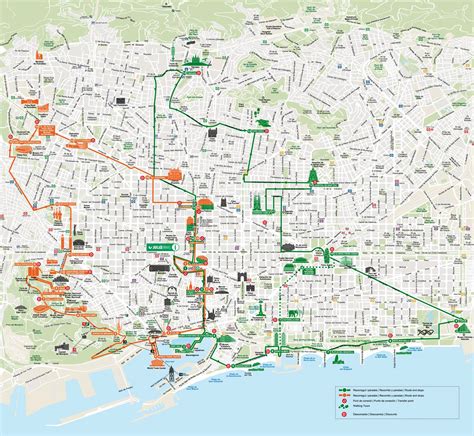 Map of Barcelona tourist attractions, sightseeing & tourist tour