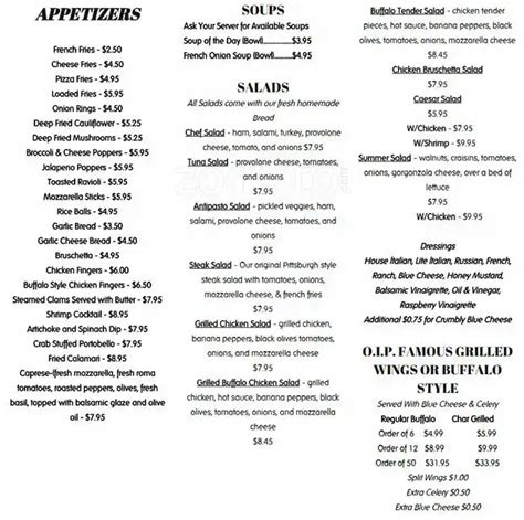 Original Italian Pizza Menu, Menu for Original Italian Pizza, Sayre ...