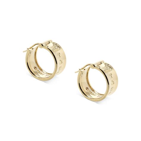 Tiffany & Co. 18k Gold 1837 Hoop Earrings — Oliver Jewellery