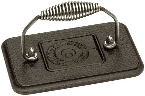 Amazon.com: Lodge LGP3 Pre-Seasoned Rectangular Cast-Iron Grill Press ...