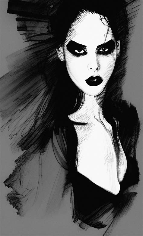 Gothic, Queen, Art, Bw, Ink Free Stock Photo - Public Domain Pictures