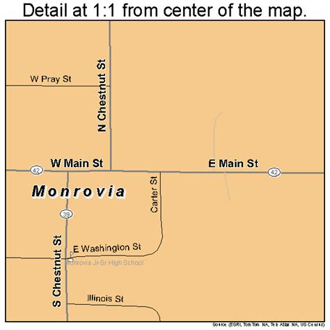 Monrovia Indiana Street Map 1850580