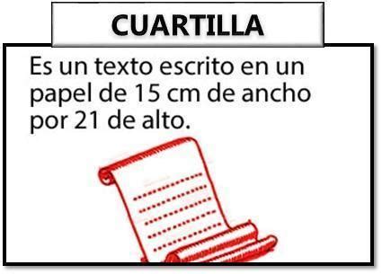 Cuanto es una cuartilla de hoja? denme un ejemplo: cuanto es 1/2 ...