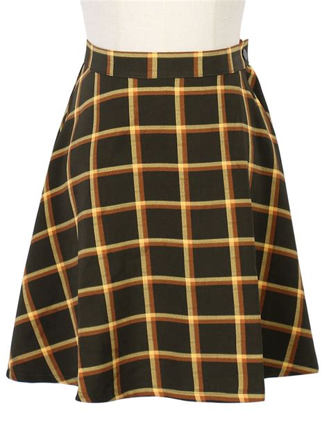 Black And Yellow Plaid High Waist Skater Skirt | Choies