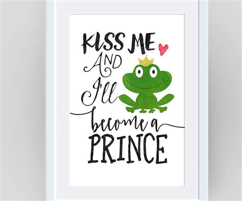 Frog Prince the Frog Prince Prince Charming Quote Print - Etsy