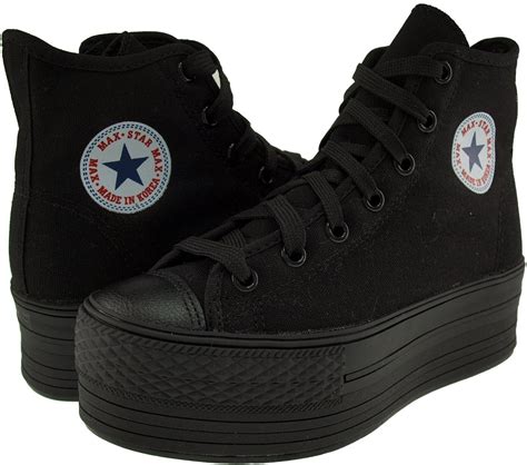 Maxstar Women's C50 7 Holes Zipper Platform Canvas High Top All Sneakers | Platform sneakers ...