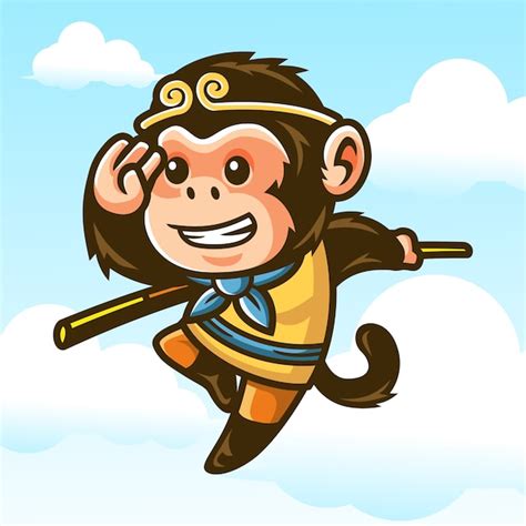 Premium Vector | Monkey king mascot design