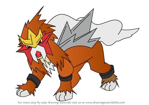 How to Draw Entei from Pokemon (Pokemon) Step by Step ...